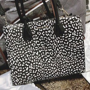 Michael Kors Mercer Leopard Leather Tote Bag